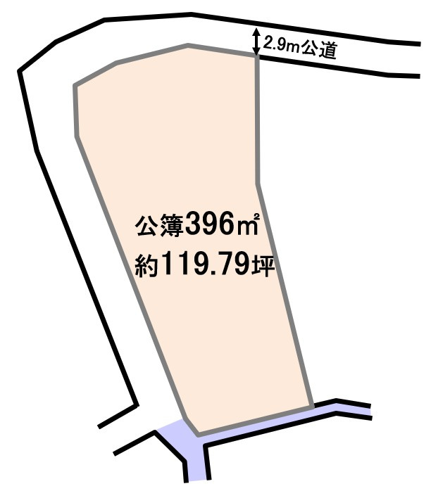 東松山市市ノ川　土地119坪の土地図