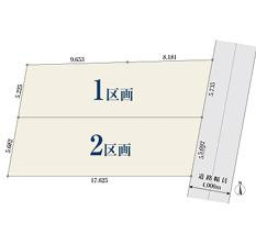 茅ヶ崎市若松町　売地　全2区画の土地図|対象地は１区画です。