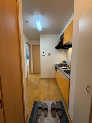 【展望】 | メゾン106A | 玄関から室内への景観です！キッチンの左奥に洋室6帖のお部屋があります♪