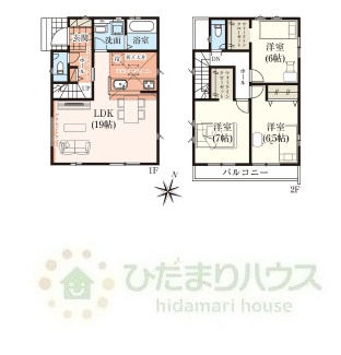 野田市山崎9期　新築戸建　1号棟の間取り|3LDK+WIC×2