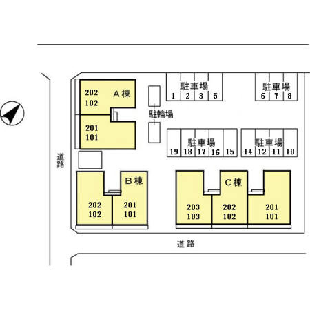 リビングタウンみずき ＡＢＣの区画図