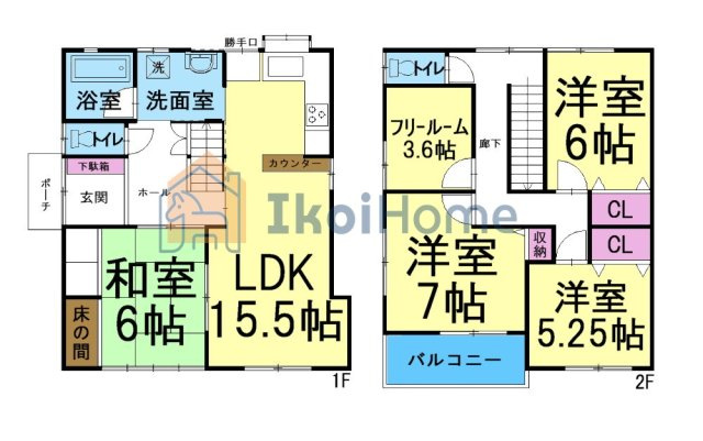 明石市朝霧東町2丁目　中古戸建の間取り|●年中無休：当日予約可●室内改装済み！住宅再生プロジェクト！綺麗です！