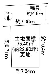 【土地図】 | 川西市東畦野3丁目　建築条件無土地