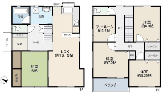 リフォ済み　朝霧東町2丁目　中古戸建の間取り