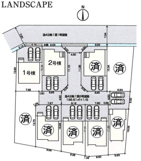 【区画図】 | 【仲介手数料無料！！】日野市三沢　新築戸建て（全9棟）1号棟　5480万円