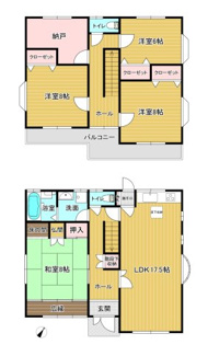 【間取り】 | 角地でスーパーにも近いお家 | 40坪弱の大きなお家です