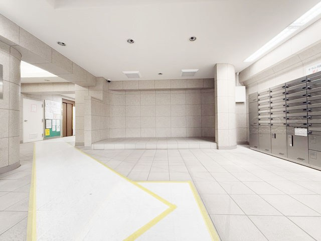 【ロビー】 | パシフィック自由ケ丘マンション | 広々としたエントランスホール。入口の門をくぐった先にある、開放感と清潔感をあわせもつ空間です。お客様をお出迎えする際の、ロビーの役割も果たします。～即日のご見学可能～　お問合せはお気軽にどうぞ。