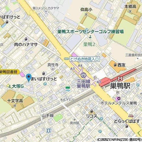 豊島区巣鴨３丁目の賃貸マンションの地図