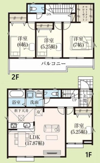 【間取り】 | 【仲介手数料無料！！】日野市旭が丘2丁目　新築戸建て（全1棟）1号棟　4680万円