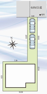 【区画図】 | 【仲介手数料無料！！】日野市旭が丘2丁目　新築戸建て（全1棟）1号棟　4680万円