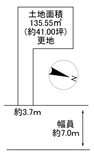 【土地図】 | 川西市東畦野6丁目　A号地　建築条件無土地