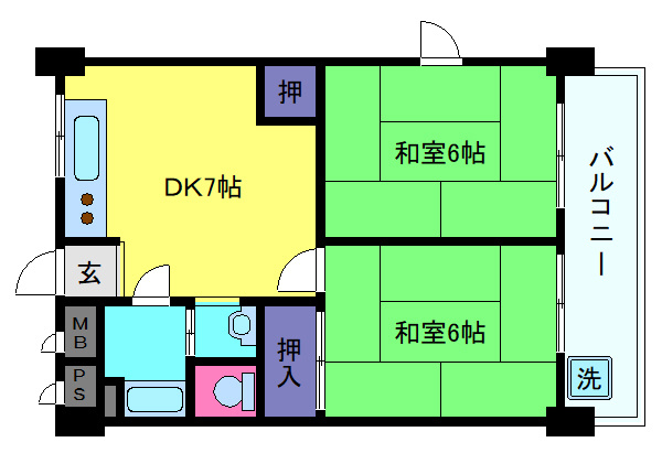 森南コーポの間取り