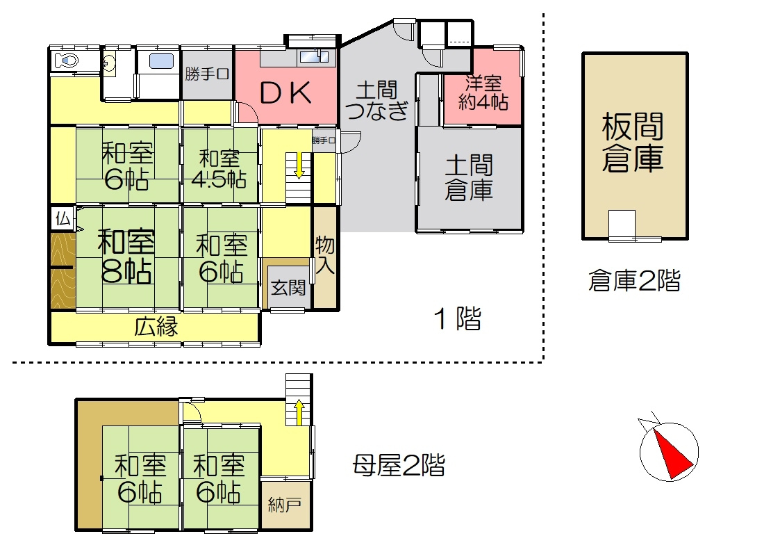丹波市氷上町三方の中古一戸建の間取り