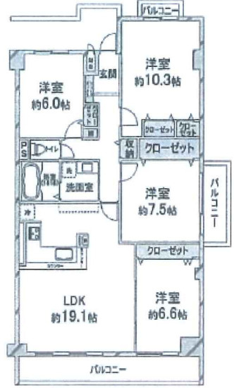 【間取り】 | 千里中央パークヒルズB棟