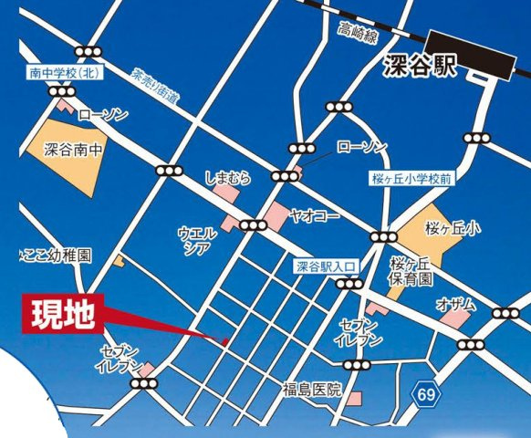 新築建売・新築戸建て　深谷市上野台2期　GRAFARE　全2棟の地図