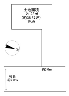 【土地図】 | 川西市東畦野6丁目　D号地　建築条件無土地