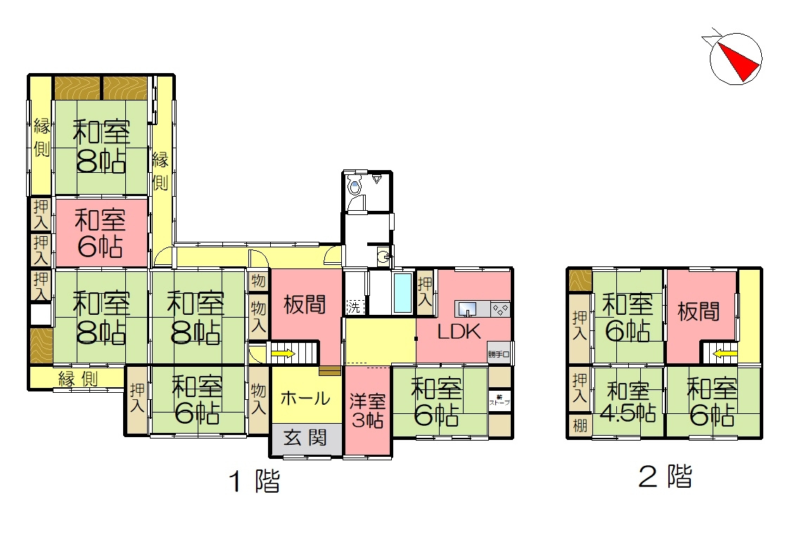 丹波市氷上町伊佐口の中古一戸建の間取り