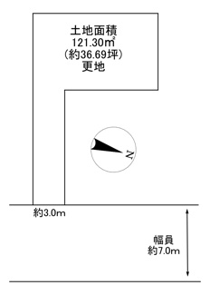 【土地図】 | 川西市東畦野6丁目　E号地　建築条件無土地