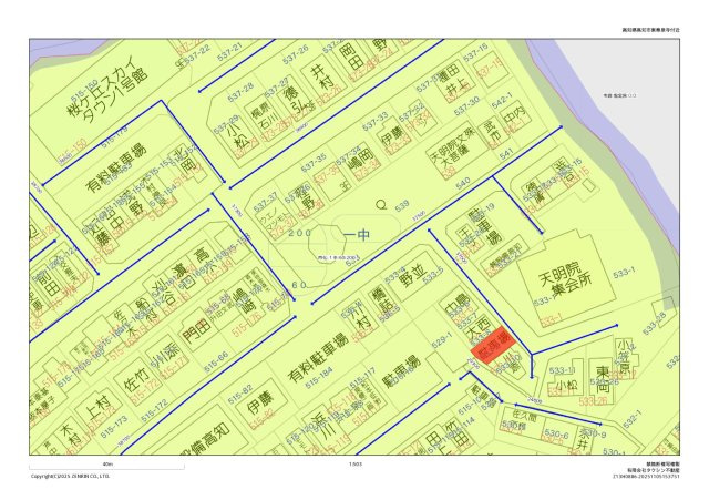 【地図】 | 売地　高知市東秦泉寺（桜ヶ丘）　＠11.72