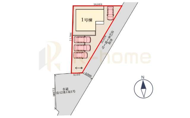 第2土浦市烏山　新築戸建て　1号棟の区画図|大きなお買い物だからこそ、メリット・デメリットを伝えさせて頂きます。
R-homeにお任せください♪