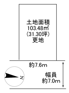 【土地図】 | 川西市東畦野6丁目　F号地　建築条件無土地