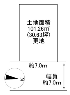 【土地図】 | 川西市東畦野6丁目　X号地　建築条件無土地
