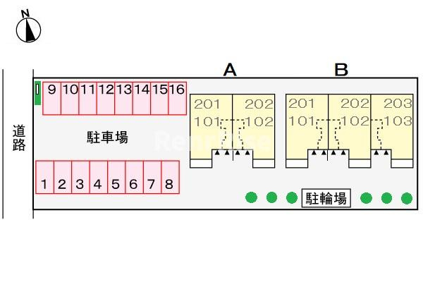 ミルトニア　Ｂの駐車場|駐車場