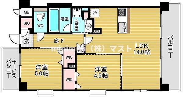 スプランディッド駒川中野駅前の間取り