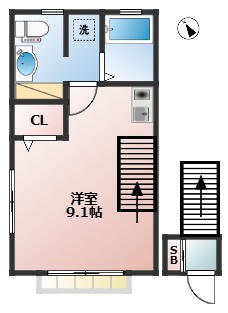 シャイニング駒沢　ペット相談　角部屋　独立洗面台の間取り