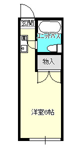 【間取り】 | ロゼ長瀬 | 間取り1R
