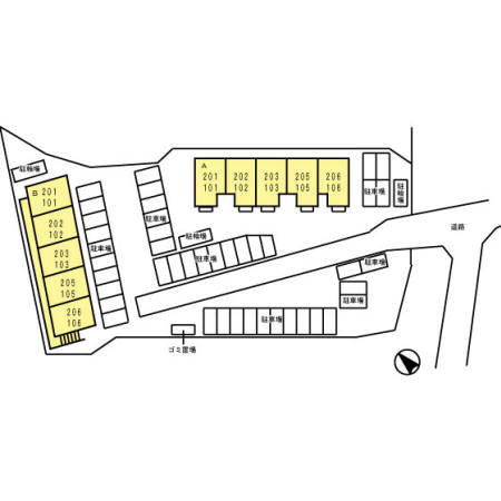 ニューハイツタリカドＡ棟の区画図