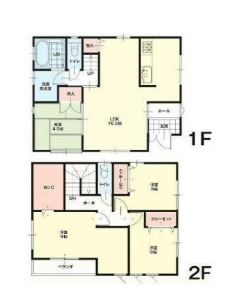 【中古】入間郡越生町越生リフォーム中古住宅の間取り