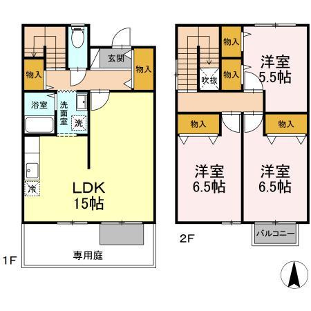 ユニフレックス中間Bの間取り