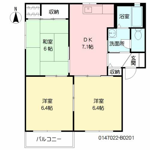 バリュージュB棟の間取り