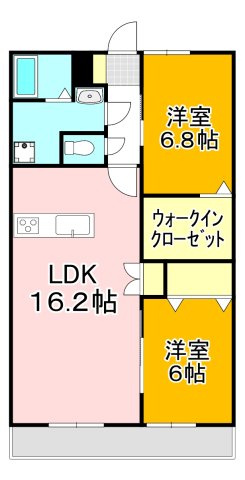 直方市大字感田のアパートの間取り