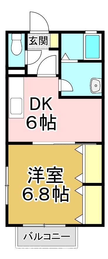 直方市大字感田のアパートの間取り