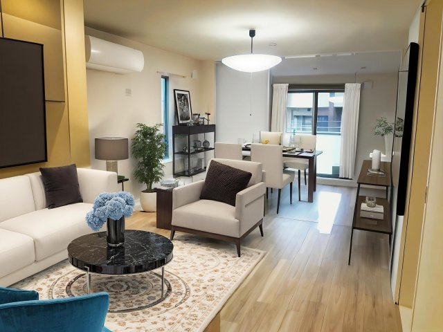 ＴＫハウス山王の居間・リビング|CG家具の為、実際に家具の設置はありません。