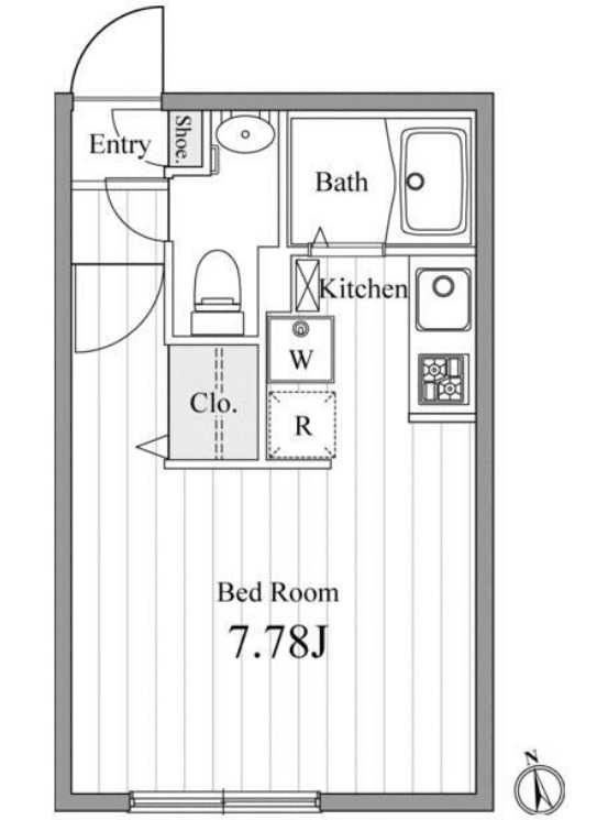 ZESTY松陰神社Ⅱ　敷金0　駅近　ネット無料　オートロックの間取り