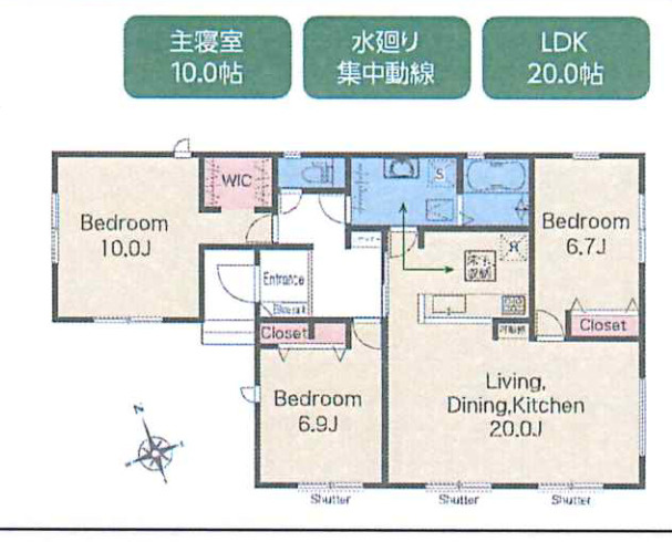 売新築戸建　富士市富士岡の間取り