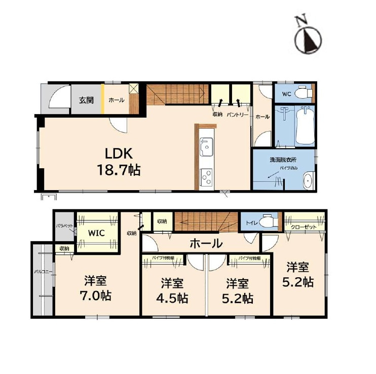 春日市須玖南7丁目第1-3棟（1号棟）の区画図|配置図(1号棟)