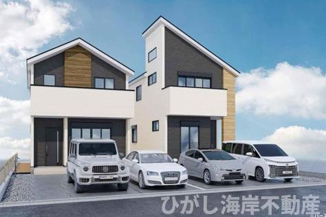 茅ヶ崎市香川1丁目　新築戸建　全２棟の外観パース|イメージパスですので実際のものと多少異なります

