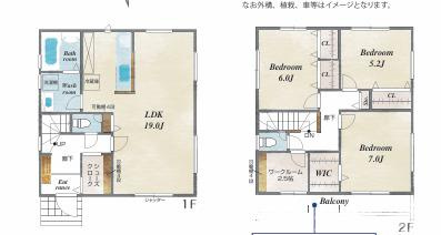 茅ヶ崎市甘沼　売地の参考プラン|参考プランです。