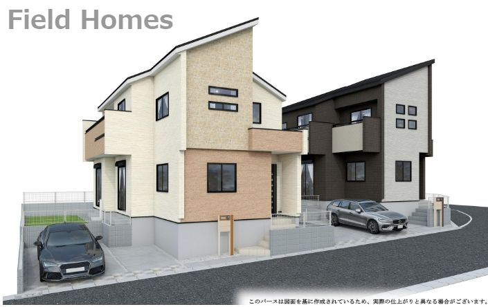 厚木市鳶尾2丁目新築戸建て　2号棟の外観パース|外観イメージ「厚木市鳶尾２丁目新築戸建て」