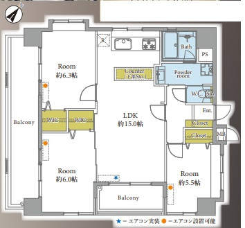 【間取り】 | ツインタワー空港通り☆仲介手数料無料☆
