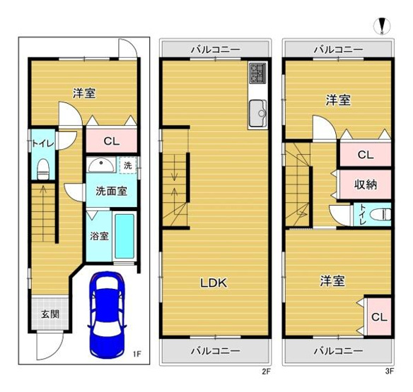 【間取り】 | 大阪市生野区巽南5丁目　中古戸建