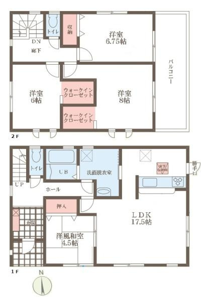 リーブルガーデン下三橋町 ２号棟 ／新築一戸建の間取り