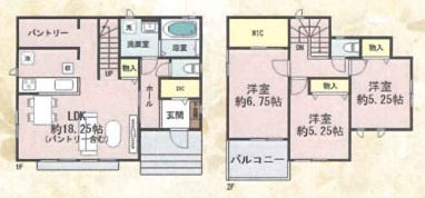 WIC付　駐車２台　魚住町西岡 　D号地 新築戸建の間取り