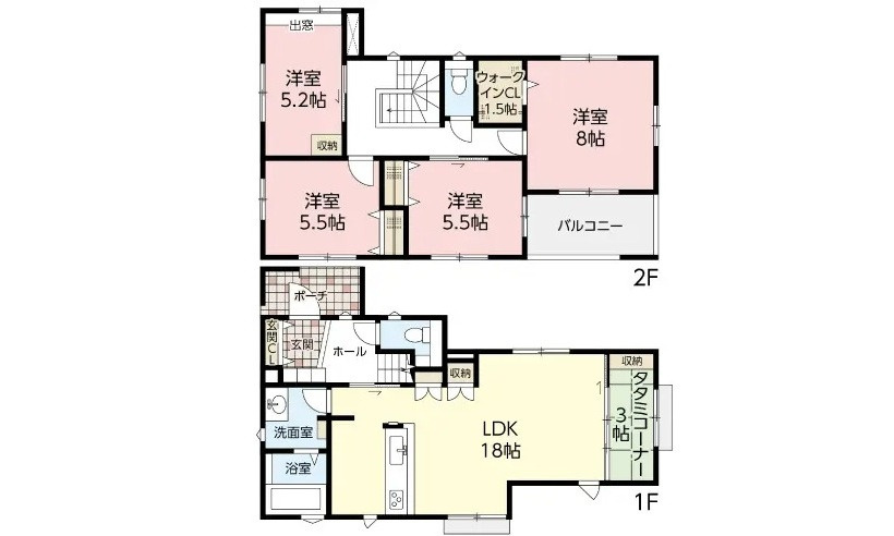 広島市安佐北区三入２丁目　中古一戸建て(全2棟)の間取り