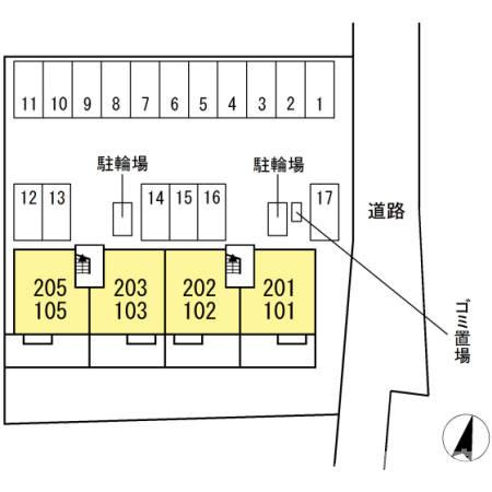 サンハイツ大麻Ｂの区画図
