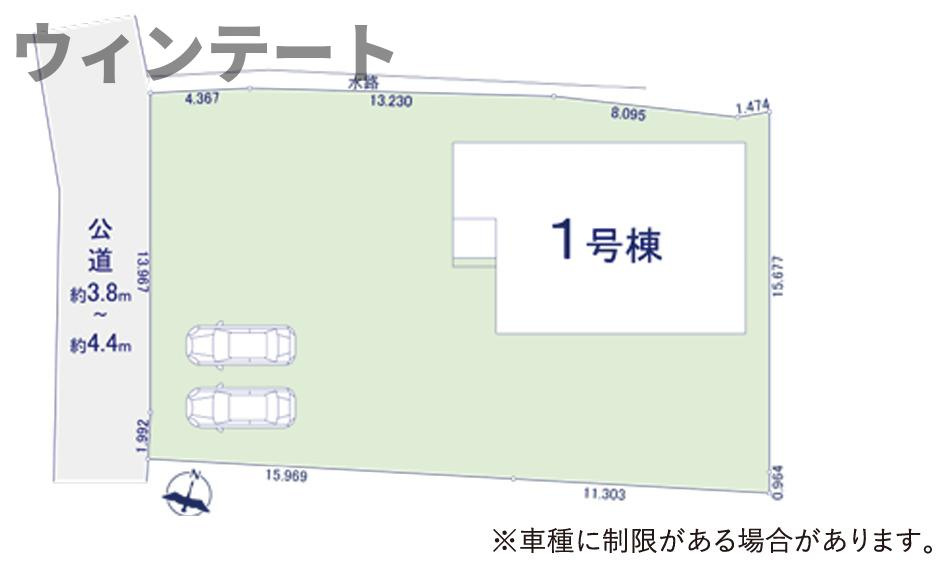 つくば市栗原1期　新築戸建の区画図|ゆとりある敷地設計。駐車スペースや庭もバランス良く配置されています。
完成イメージです!!